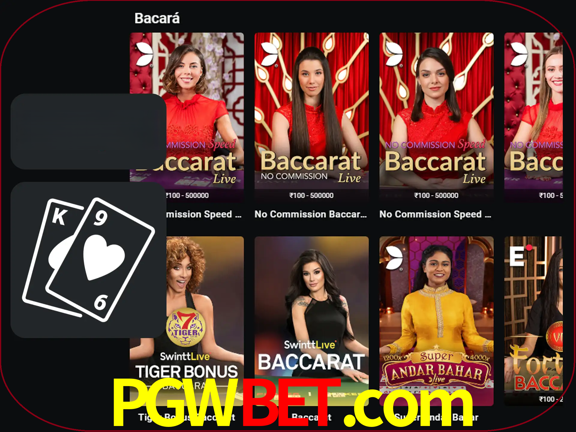 Ganhe muito dinheiro jogando jogos de bacará.