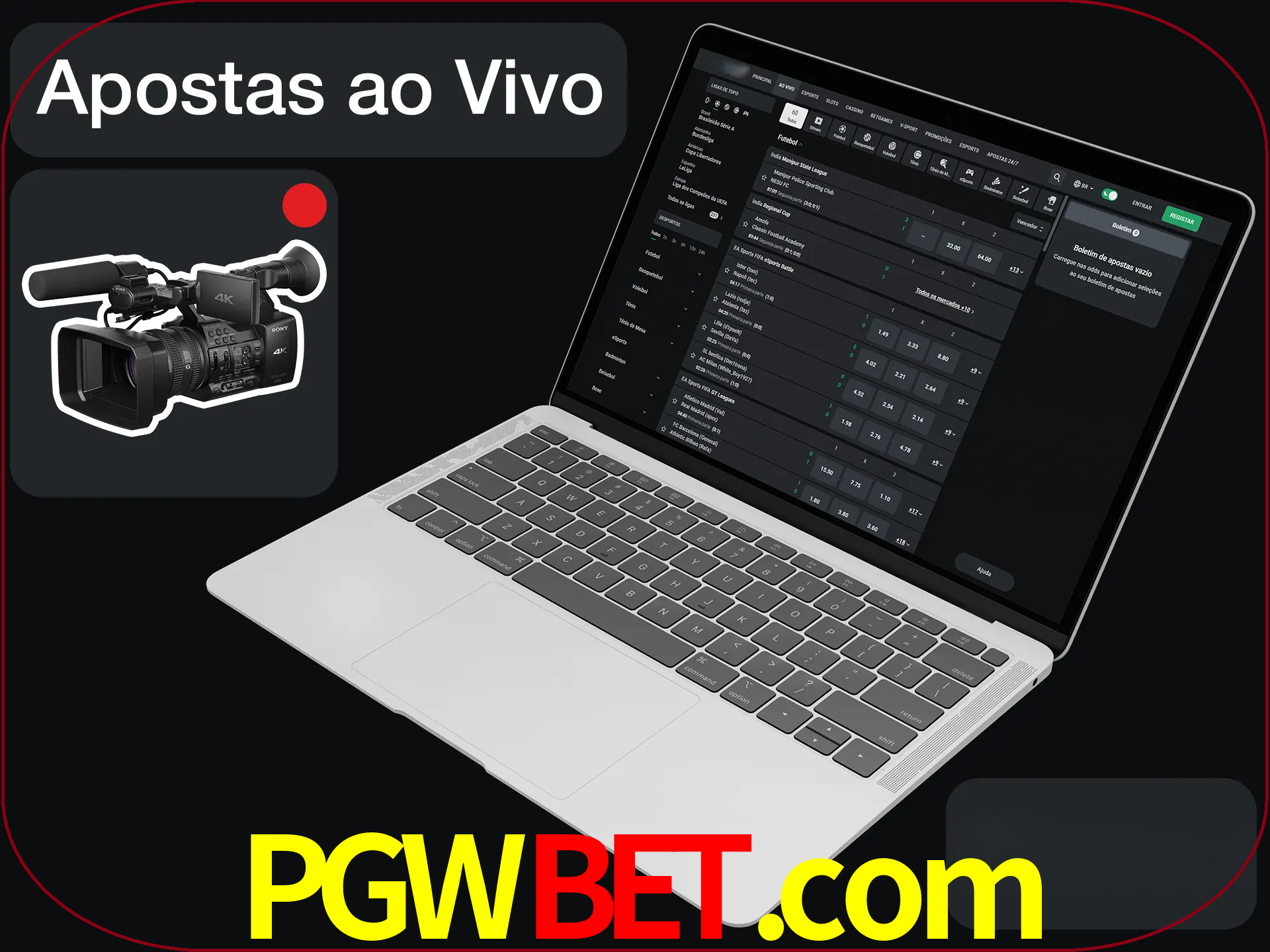 Aposte em formato ao vivo em nosso site.