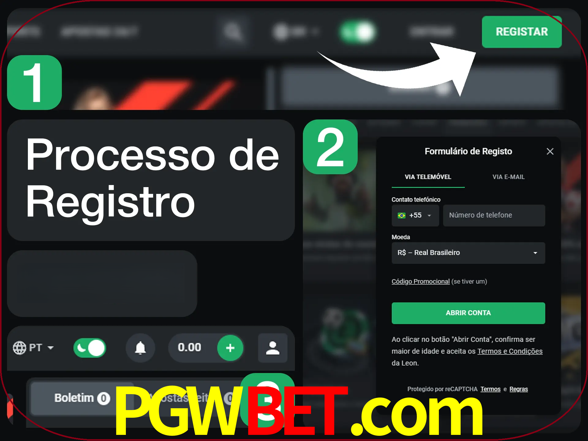O processo de registro na LeonBet é simples.